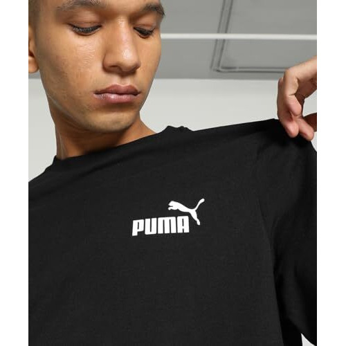 Puma Men's Cotton Solid Regular Fit T-Shirt (683736_Black)