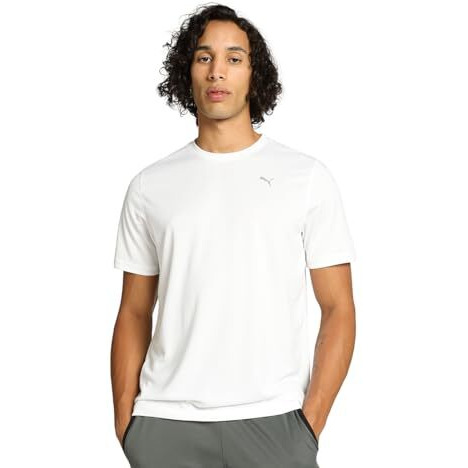 Puma Polyester Men's Solid Regular Fit T-Shirt (526456_White Large)