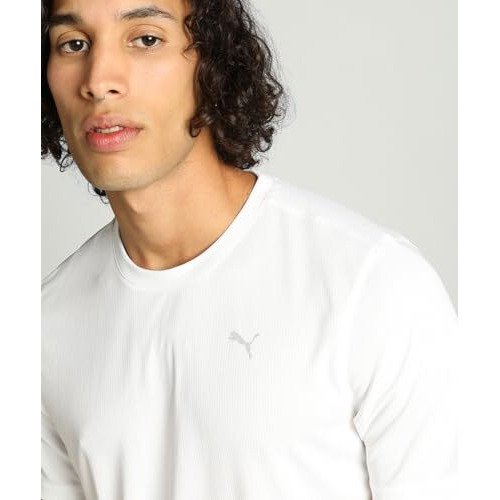 Puma Polyester Men's Solid Regular Fit T-Shirt (526456_White Large)
