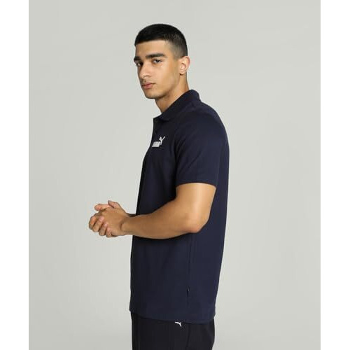 Puma Men's Solid Regular Fit T-Shirt (684352_Peacoat