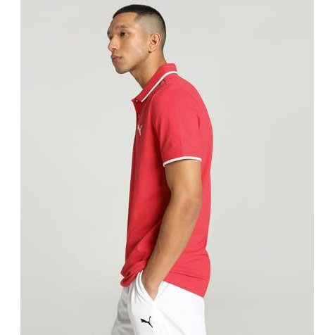 Puma Cotton Men's Solid Slim Fit T-Shirt (588198_For All Time Red-Cat Large)