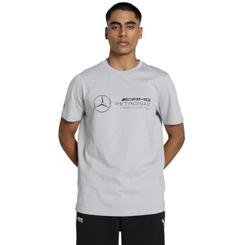 Puma Men's Cotton Printed Regular Fit T-Shirt (627349_Team Silver, Medium