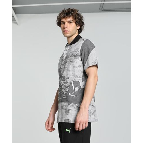 Puma Men's Printed Regular Fit T-Shirt (627338_Black