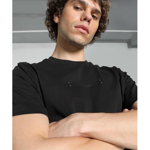 Puma Men's Printed Regular Fit T-Shirt (627305_Black