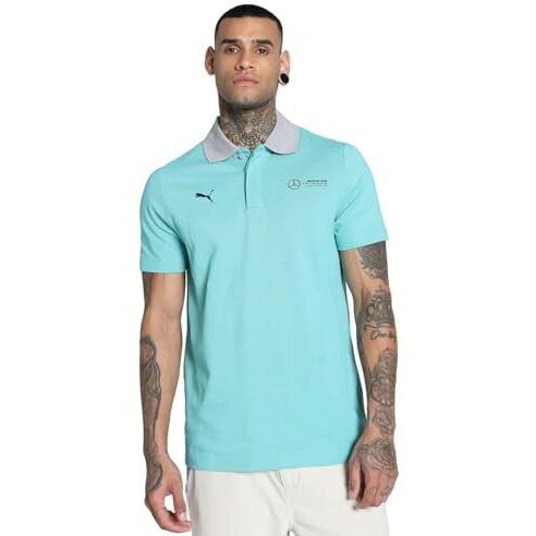 Puma Men's Printed Regular Fit T-Shirt (627337_Team Silver