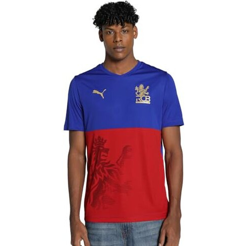 Puma Polyester Men's Printed Regular Fit T-Shirt (763961_Surf The Web-For All Time Red, Small
