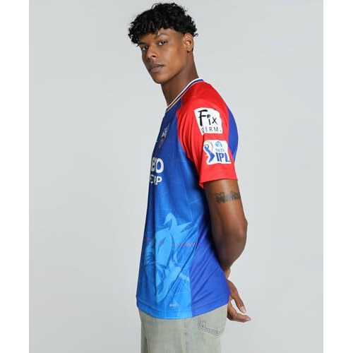 Puma Men's Printed Regular Fit T-Shirt (781628_For All Time Red-Strong Blue