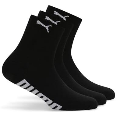 Puma Unisex-Adult Ankle Length Half Terry 3P, Black-Black-Black, 39/42 (68853101)