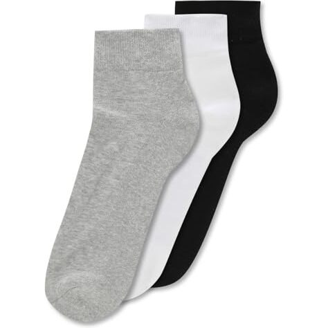 Puma Cotton Unisex-Adult Ankle Length Half Terry 3P Socks, White-Black-Cool Gray 7, 39/42 (68913801)