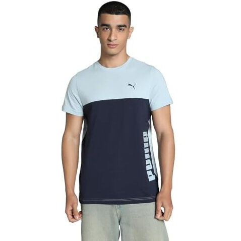 Puma Men's Printed Slim Fit T-Shirt (689447_Frosted Dew