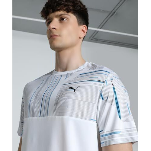Puma Men's Letter Print Regular Fit T-Shirt (527896_White