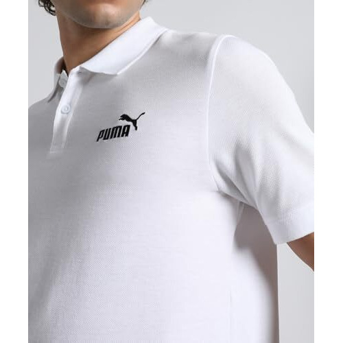 Puma Men's Cotton Solid Regular Fit Polo T-Shirt (684353_White L)