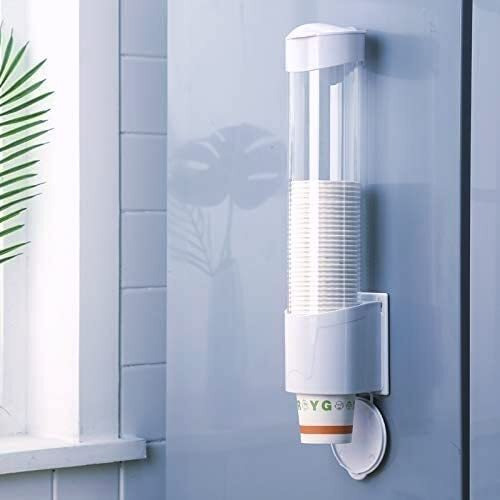 Divinezon Paper Cup Dispenser Holder | Wall Mounted Plastic Drinking Water Cup Dispenser | 40 X 8.5 Cm | White