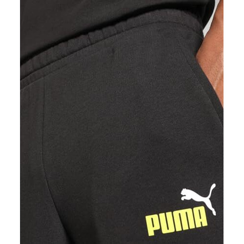 Puma Men's Regular Track Pants (586768_Black-Lime Sheen_Xl)