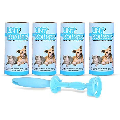 Ambiger Sticky Lint Remover Roller Hair Remover Cleaner Ideal For Removes Dust From Clothes, Cars, Furniture, Carpet, Sweater, Dust & Dirt, Set Of 4 Refill Rolls 240 Sheets, Each Roll In 60 Sheets