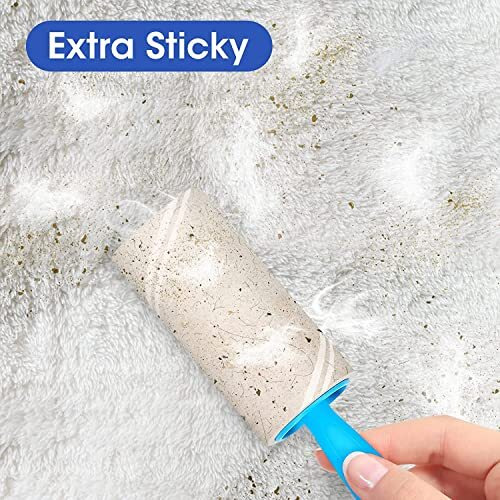 Ambiger Sticky Lint Remover Roller Hair Remover Cleaner Ideal For Removes Dust From Clothes, Cars, Furniture, Carpet, Sweater, Dust & Dirt, Set Of 4 Refill Rolls 240 Sheets, Each Roll In 60 Sheets