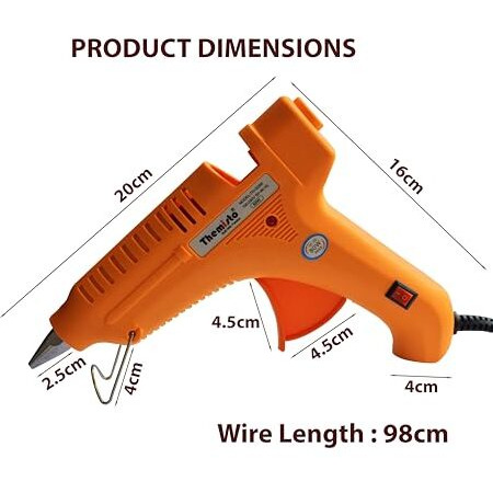 Themisto 80W Hot Melt Glue Gun With 5 Transparent Hot Glue Stick