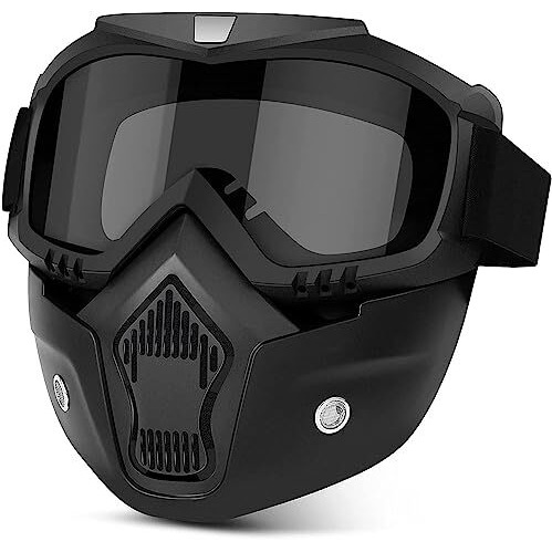 Cofiex Goggle Mask For Cycling & Off-Road Riding - Anti-Scratch, Uv Protective, Windproof Shield With Detachable Mouth Filter, Adjustable Strap, Soft Foam Padding - Unisex