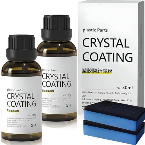 Kroywen Crystal Coating For Car And Bike Plastic Parts | 30Ml Pvc Restorer And Revitalizing Coating Agent | Maintenance Dashboard Plastic Cleaner Polish Shining | Pack Of 2