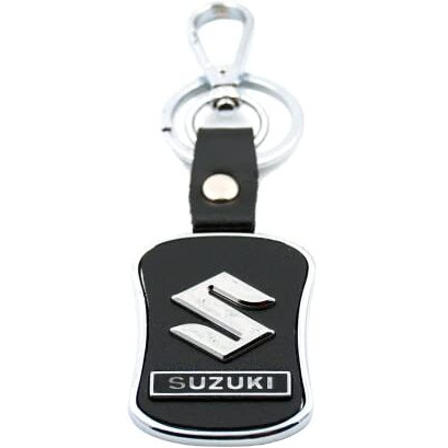 Techpro Imported Leather Key Chain/Key Ring With Chrome Car Logo, Azure