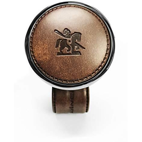 Universal Steering Wheel Spinner Knob | Auxiliary | Booster | Aid | Control | Handle | Car Steering Wheel Strengthener | Auto Spinner Knob Leather Brown Color By Gh Generic Hub (Brown)