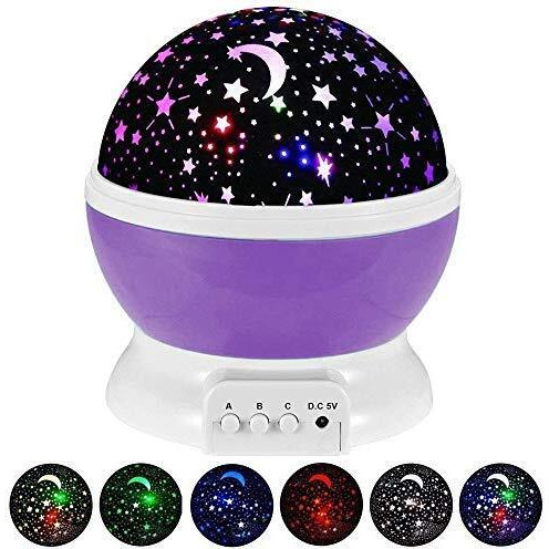 Zayne Star Master Rotating 360 Degree Moon Night Light Lamp Projector With Colors And Usb Cable,Lamp For Kids Room Night Bulb (Multi Color,Pack Of 1, Random,Plastic)