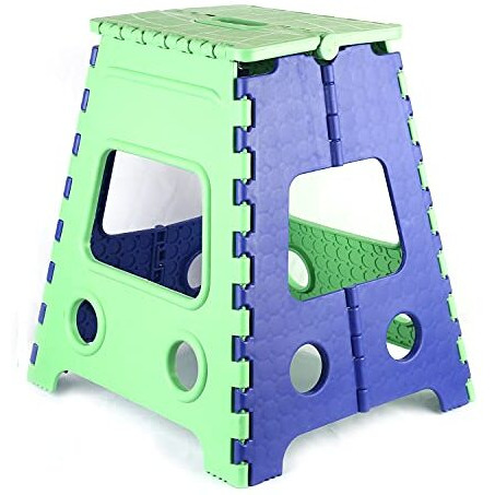 Gocart With G Logo 18 Inches Super Strong Folding Step Stool For Adults And Kids, Kitchen Stepping Stools, Garden Step Stool Kitchen Stool (Green)