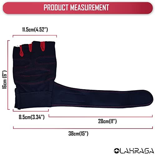 Olahraga Half Finger Tactical Microfiber Cycling Gloves, Anti-Slip Breathable Motorcycle Mountain Bike Sports Training Or Outdoor Gloves For Men Women (Red), Medium