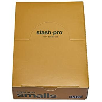 Stash Pro Small Rip- Tip Brown (1 1/4) (Pack Of 10) Rolling Paper With Roach