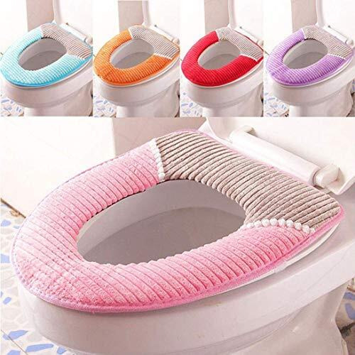 Zurato Toilet Seat Cover Pads, Soft Thicker Warmer Washable Toilet Seat Cushion Mat Winter, Toilet Seat Lid Cover Pads (Multi Design & Colour, Medium Size 43 X 36Cm)