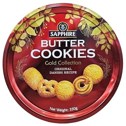 Sapphire Butter Cookies Gold Collection | Danish Butter Cookies | Cookies Gift Pack | Gifts Hamper For Friends And Family - 350G