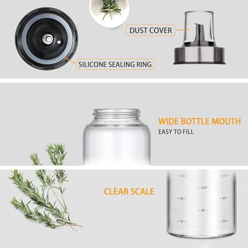 Baskety Glass Oil And Vinegar Cruet,Borosilicate Glass Liquid Metallic Lid Oil Bottle Jar Dispenser 500 Ml 24Cm(New Pack Of 2)