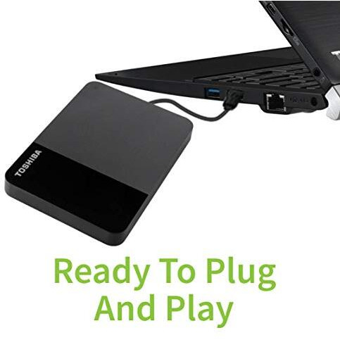 Toshiba Canvio Ready 1Tb Portable External Hdd - Usb3.0 For Pc Laptop Windows And Mac, 3 Years Warranty, External Hard Drive - Black
