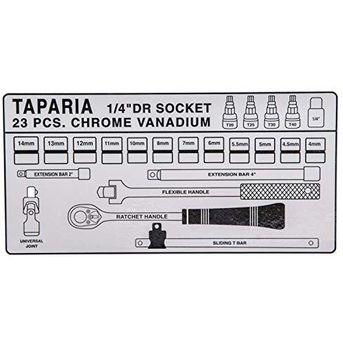 Taparia S1/4H 1/4-Inch Square Drive Socket Set