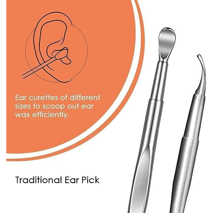 Etsap Ear Wax Cleaner 6Pcs + Led Ear Cleaner, Ear Cleaning Tool, Ear Wax Remover Tool Kit, Ear Buds, Ear Cleaner Tool, Ear Wax Removal