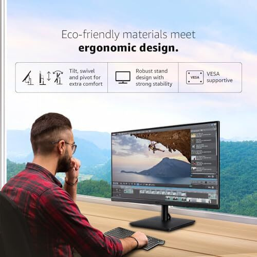 Acer V227Q E 21.5 Inch Full Hd Ips Backlit Led Lcd Monitor I 100Hz Refresh Rate I 250 Nits I 99% Srgb I Zero Frame I Hdmi, Vga Ports I Tuv Eye Certified I Stereo Speakers I 100% Recyclable Packaging