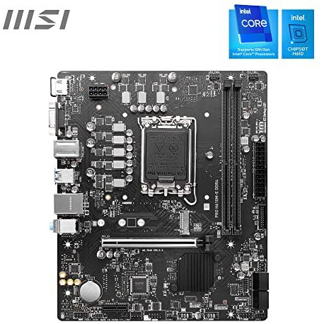 Msi Pro H610M-E Ddr4 Motherboard, Micro-Atx - Supports 14Th/13Th/12Th Gen Intel Core Processors, Lga 1700-2 X Dimms (3200Mhz), 1X Pcie 4.0 X16 Slot, 1 X M.2 Gen3, Usb 3.2 Gen1, 1G Lan, Hdmi 1.4 & Vga