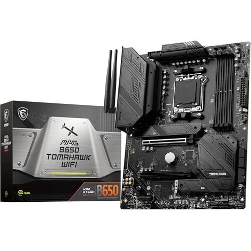 Msi Mag B650 Tomahawk Wifi Motherboard, Atx - Supports Amd Ryzen 7000 Series Processors, Am5-14 Duet Rail 80A Vrm, Ddr5 Memory Boost 6400+Mhz/Oc, 2 X Pcie 4.0 X16, 3 X M.2 Gen4