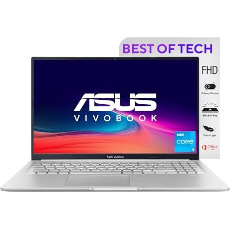 Asus Vivobook 15 (2022), Intel Core I3-1215U, 12Th Gen, 8Gb Ram, 512Gb Ssd, Fhd, 15.6"/39.62Cm, Windows 11, Ms Office 2021, Icelight Silver, 1.7Kg, X1502Za-Ej322Ws, Backlit Kb Laptop