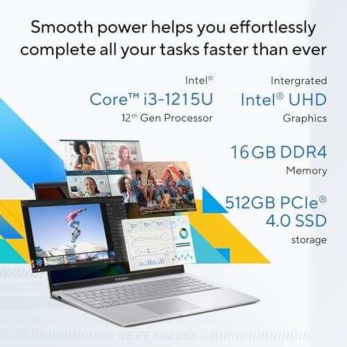 Asus Vivobook 15, Intel Core I3-1215U, 16Gb Ram, 512Gb Ssd, Fhd 1920X1080, 1.2 Ghz, 15.6", Windows 11, Ms Office Home, Cool Silver, 1.7Kg, X1504Za-Nj342Ws, Integrated Graphics, Thin & Light Laptop