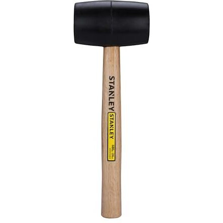 Stanley Stht57528-8 Rubber Mallet For Masonry, Woodwork, Fittings For Home, Diy, Mechanic, Industrial & Professional Use, 680 Gm, Yellow & Black