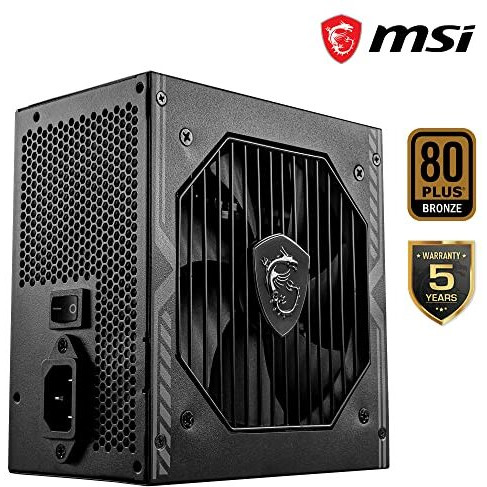 Msi Mag A650Bn Power Supply Unit - 650W, 80 Plus Bronze Certified, 12V Single-Rail, Dc-To-Dc Circuit, 120Mm Fan, Active Pfc Design, Multiple Connectivity, For Gaming Pc, 5-Year Warranty
