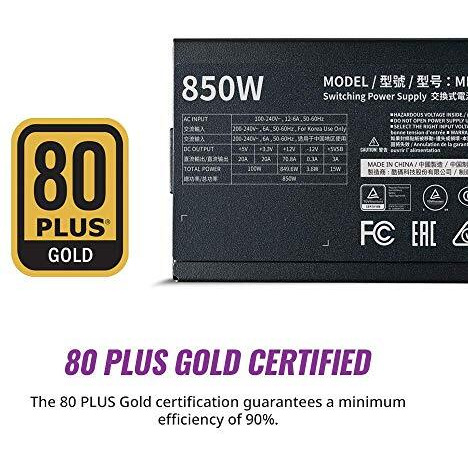 Cooler Master Mwe 850 Gold V2 Power Supply - Fully Modular | 80 Plus Gold Certified | 120Mm Hdb Fan | Dc-To-Dc Circuit Design | 2 Eps Connectors | 850 Watt