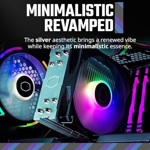 Cooler Master Hyper 212 Spectrum V3 Argb Cpu Cooler - 120Mm Fan | Support Amd & Intel Cpu Socket Am5, Am4 / Lga 1700, 1200, 1151, 1150| Pwm Case Fans | 71.93 Cfm Airflow | 4 Heat Pipes