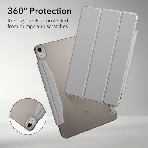 Esr For Ipad Air 11 Inch Case M3/M2 (2025/2024), Ipad Air 7Th/6Th/5Th/4Th Generation Cover Case 2022/2020, Smart Trifold Stand With Clasp, Support Pencil Pro/Usb-C Charging, Ascend Series, Grey