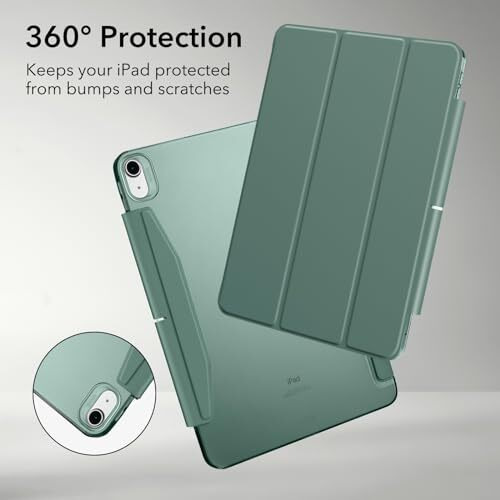 Esr For Ipad Air 11 Inch Case M3/M2 (2025/2024), Ipad Air 7Th/6Th/5Th/4Th Generation Cover Case 2022/2020, Smart Trifold Stand With Clasp, Support Pencil Pro/Usb-C Charging, Ascend Series, Green