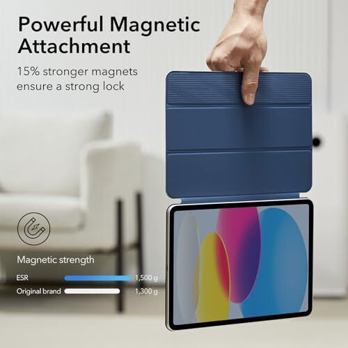 Esr For Ipad A16 11Th/10Th Generation Cover (2025/2022, 10.9 Inch), Convenient Magnetic Case, Two-Way Trifold Stand, Lightweight Protection, Auto Sleep/Wake, Silky-Smooth, Rebound Series, Navy Blue