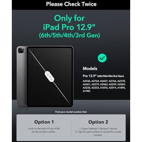Esr 2 Pack Screen Protector For Ipad Pro 12.9 (2022/2021/2020/2018), Tempered-Glass Film With Easy Application Tray, Anti-Scratch, Military-Grade Protection, Hd Clarity, Armorite Series