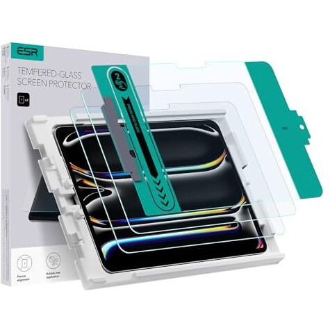 Esr 2 Pack Screen Protector Guard For Ipad Pro 13 Inch M4 (2024), 9H Tempered Glass Film With Easy Application Tray, Scratch Resistant, Hd Clarity