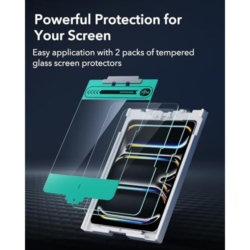 Esr 2 Pack Screen Protector Guard For Ipad Pro 13 Inch M4 (2024), 9H Tempered Glass Film With Easy Application Tray, Scratch Resistant, Hd Clarity